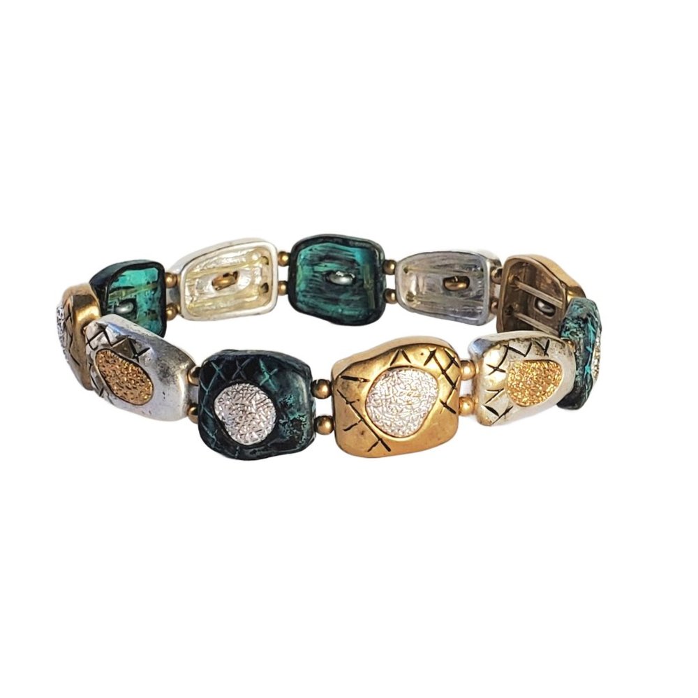 NWOT Jewel Toned Modern Stretchy Bracelet